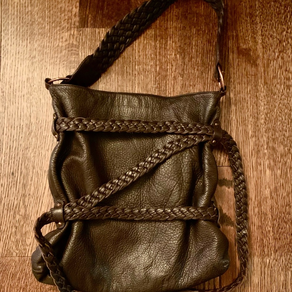 Goldenbleu chocolate brown leather beaded belting